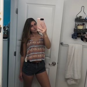 Tribal patterned crop top